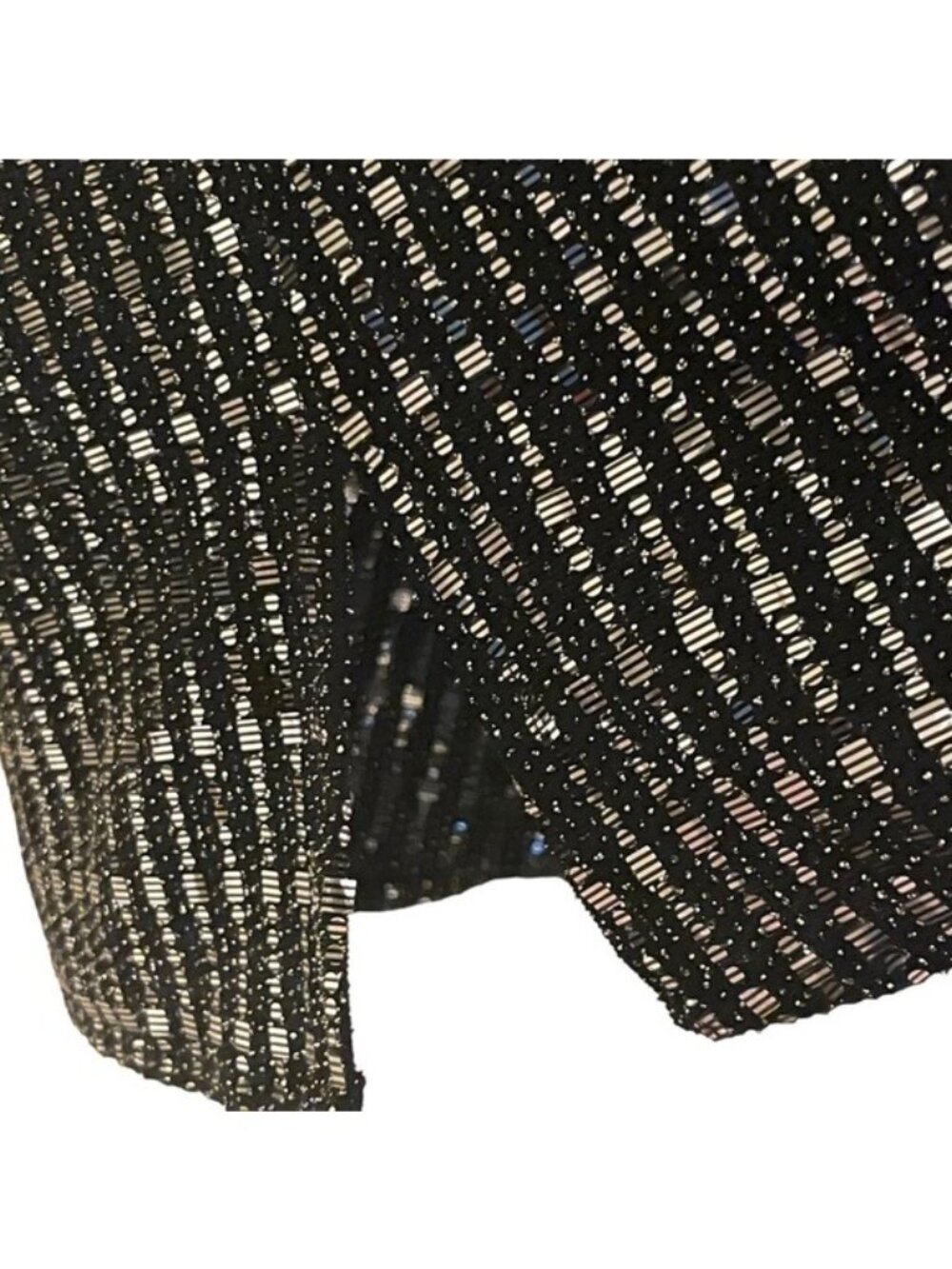 Anne Klein Sequin Jacket Size S Black Silver Sparkle Long Sleeve Open Front NWT - Picture 4 of 12